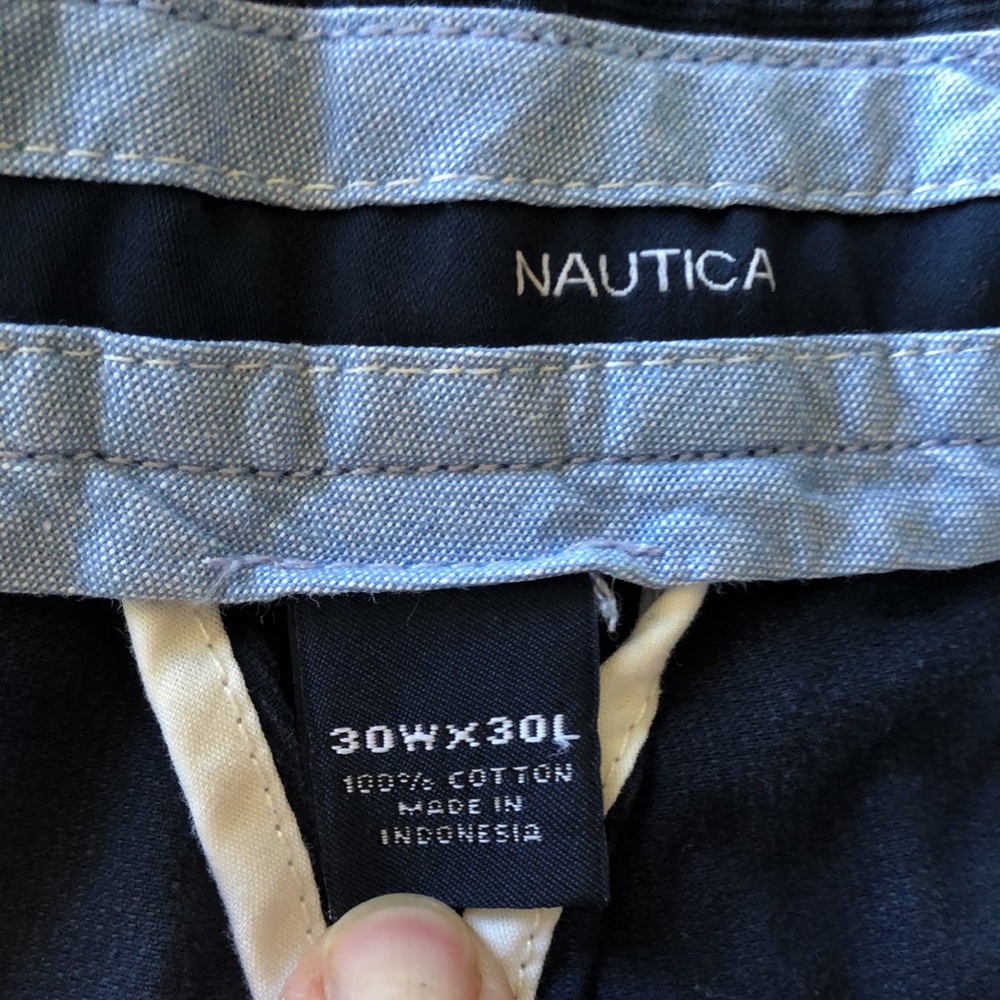 Mens 30 x 30 Náutica navy flat front pants excellent cond, slight ribbed fabric - Picture 2 of 6